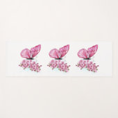 Blume Schmetterling mit rosa Sakura Yogamatte (Vorderseite (Horizontal))
