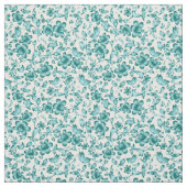 Blume Schmetterlinge Frühlingsblüte Aquamarin auf  Stoff (Muster)