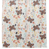 Blume Schmetterlinge und Bienen Duschvorhang (Vorderseite)