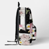 Blume, Schmetterlinge und Streifen Bedruckter Rucksack (Links)