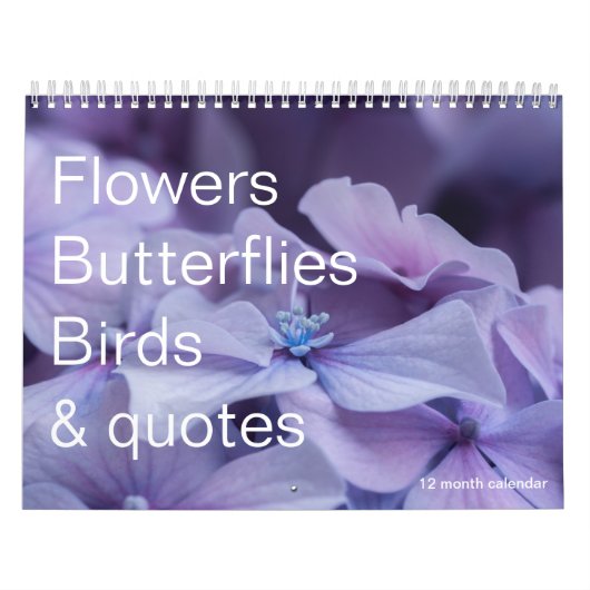Blume, Schmetterlinge und Vögel 12 Monate Kalender (Titelbild)