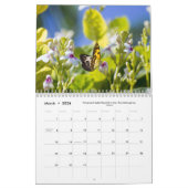 Blume, Schmetterlinge und Vögel 12 Monate Kalender (Mär 2026)
