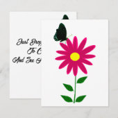 Blume-Schmetterlingsflatterkarte Mitteilungskarte (Vorne/Hinten)