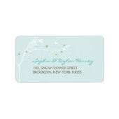 Blume Schnee im Winter Einfache Hochzeit Adressaufkleber (Vorne)