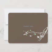 Blume Schnee im Winter Einfache Hochzeit Dankeskarte (Rückseite)