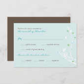 Blume Schnee im Winter Einfache Hochzeit RSVP Karte (Vorne/Hinten)