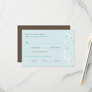 Blume Schnee im Winter Einfache Hochzeit RSVP Karte