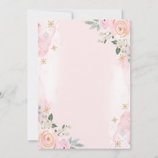 Blume Schneeflocken Brunch & Bubbly Brautparty Einladung (Rückseite)