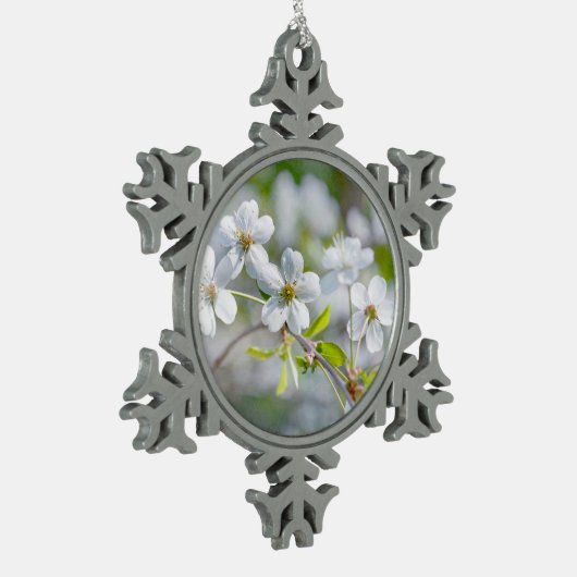 Blume Schneeflocken Zinn-Ornament (Links)