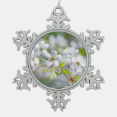 Blume Schneeflocken Zinn-Ornament (Vorderseite)