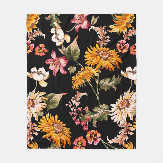 Blume schöne Muster nahtlos. Stoffstruktur Fleecedecke (Vorderseite)