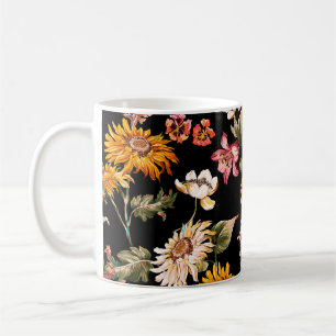 Blume schöne Muster nahtlos. Stoffstruktur Kaffeetasse