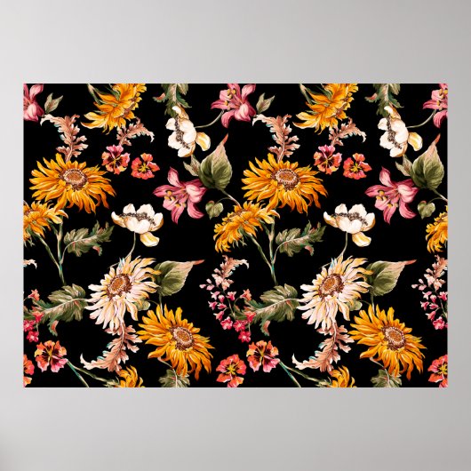 Blume schöne Muster nahtlos. Stoffstruktur Poster (Vorne)