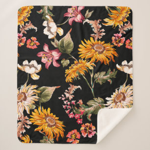 Blume schöne Muster nahtlos. Stoffstruktur Sherpadecke