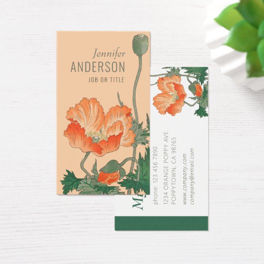 Blume Schönheit Japanischer Mohn CC0483 Visitenkar (Schreibtisch)