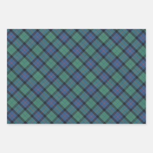 Blume Schottisches Tartan Geschenkpapier Set (Vorderseite 3)