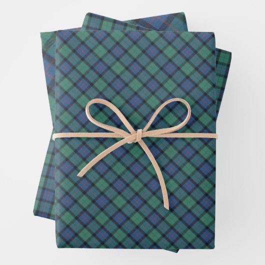 Blume Schottisches Tartan Geschenkpapier Set (Beispiel)