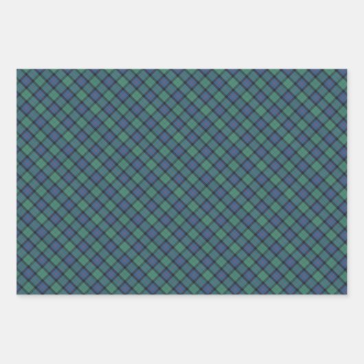 Blume Schottisches Tartan Geschenkpapier Set (Vorderseite)