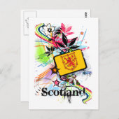 Blume Schottland Postkarte (Vorne/Hinten)