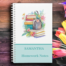 Blume Schule für Wasserfarben Notizblock