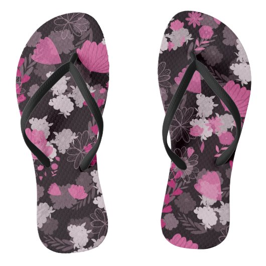 Blume schwarz badesandalen (Fußbett)