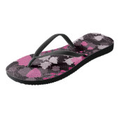 Blume schwarz badesandalen (Schrägansicht)