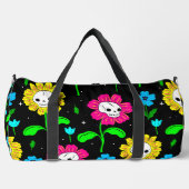 Blume Schwarz Duffle Bag (Vorderseite)