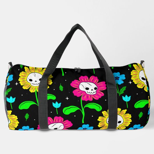 Blume Schwarz Duffle Bag (Rückseite)