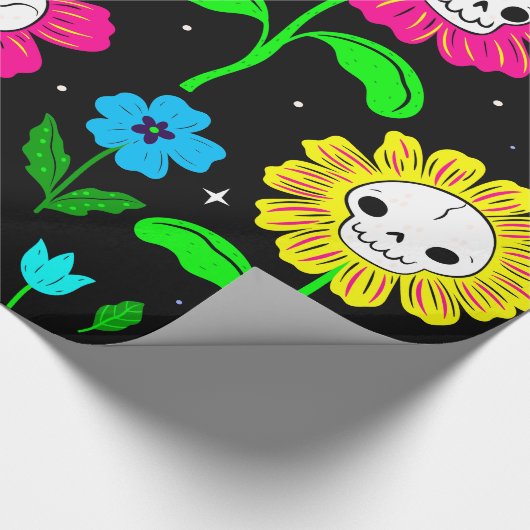 Blume Schwarz Geschenkpapier (Ecke)