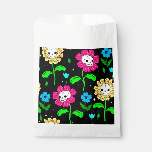 Blume Schwarz Geschenktütchen (Vorderseite)