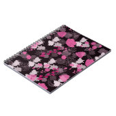 Blume schwarz notizblock (Linke Seite)