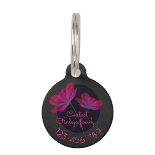 Blume Schwarz-Rosa Elegante Feminine Moderne Haustiermarke