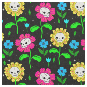 Blume Schwarz Stoff