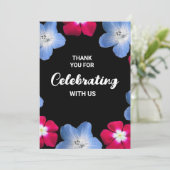 Blume Schwarz und Rose Dankeskarte (Stehend Vorderseite)