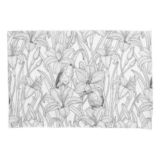 Blume, schwarz und weiß kissenbezug (Vorderseite-Links)