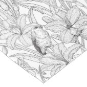 Blume, schwarz und weiß kurzer tischläufer (Ecke)