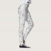 Blume, schwarz und weiß leggings (Rechts)