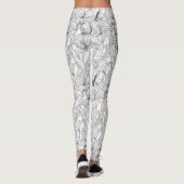 Blume, schwarz und weiß leggings (Rückseite)