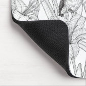 Blume, schwarz und weiß mousepad (Ecke)