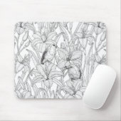 Blume, schwarz und weiß mousepad (Mit Mouse)