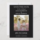 Blume Schwarz und Weiß Save the Date (Vorderseite)