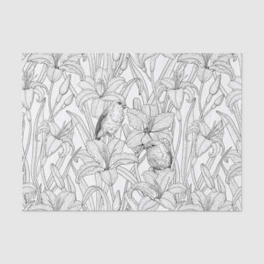 Blume, schwarz und weiß seidenpapier (Vorderseite)