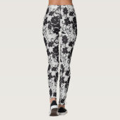Blume schwarz-weiß leggings (Rückseite)