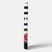 Blume Schwarz-weiß Streifen Personalisiert Case-Mate iPhone Hülle (Rückseite / Rechts)