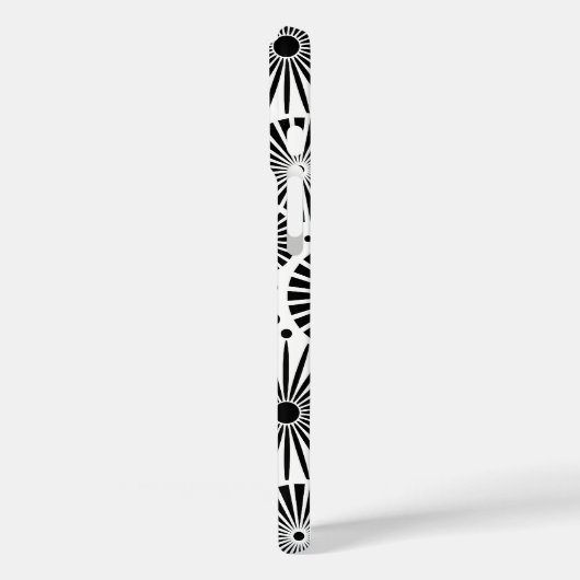 Blume Schwarz-Weiß-Vektor-Blumenmuster Case-Mate iPhone Hülle (Rückseite / Links)