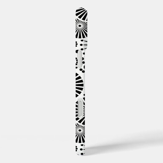 Blume Schwarz-Weiß-Vektor-Blumenmuster Case-Mate iPhone Hülle (Rückseite / Rechts)