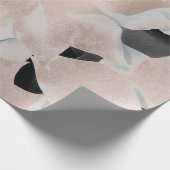 Blume Schwarz-weiße Imitate Gold Blush Metallic Pi Geschenkpapier (Ecke)
