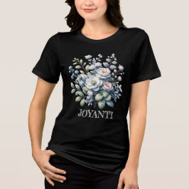 Blume Schwarze Frauen Tri-Blend Shirt