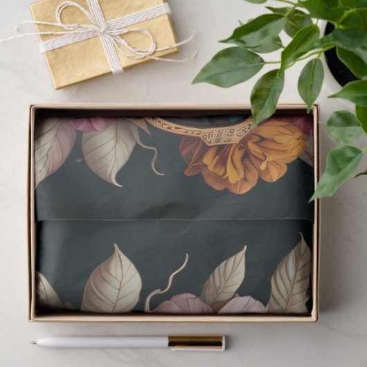 Blume schwarze Seite Tissue Paper Mousseline Seidenpapier (Geschenk)