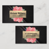 Blume Schwarzer Mesh Hintergrund Visitenkarte (Vorne/Hinten)